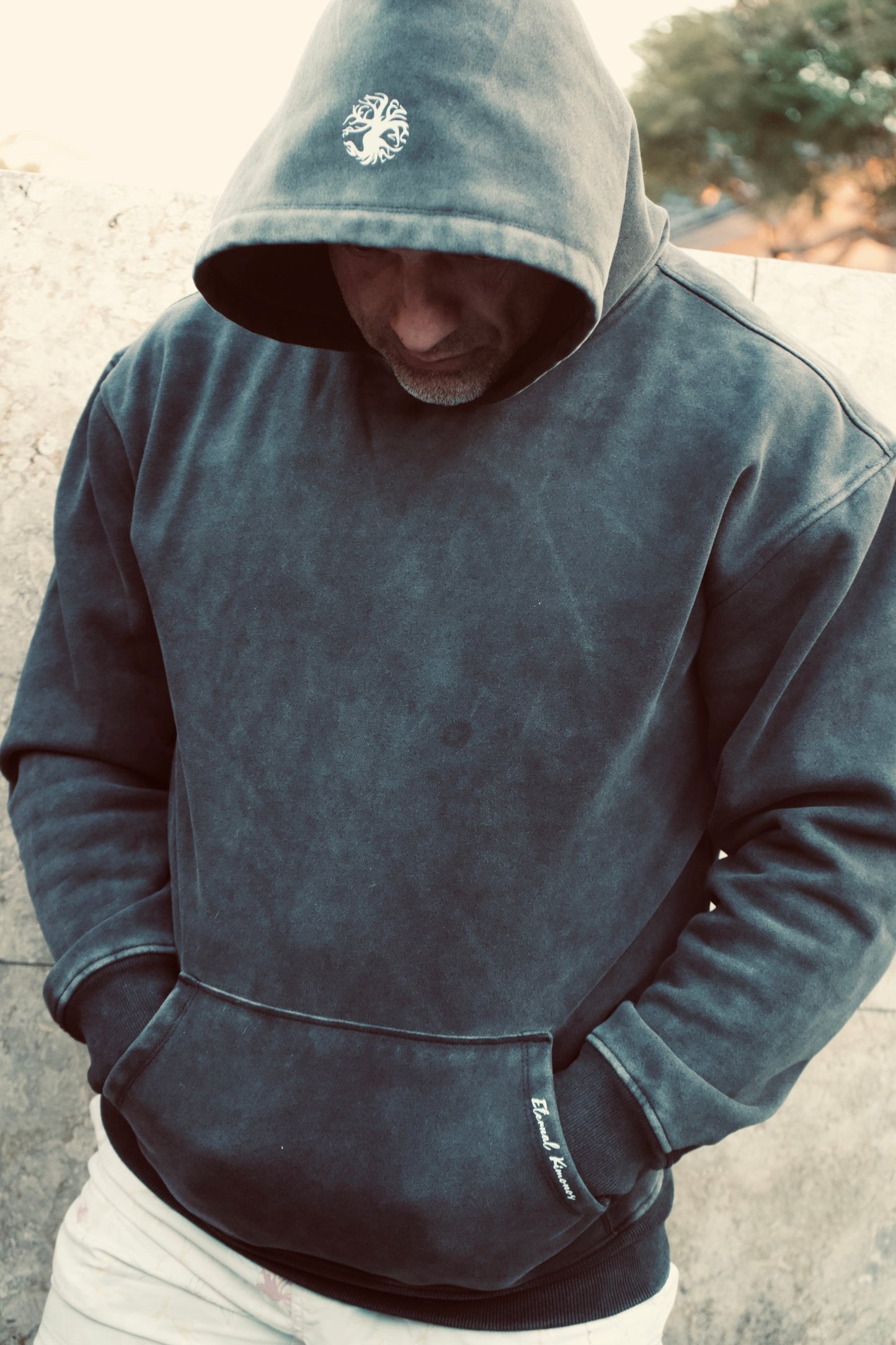 Hoodie Washed Black