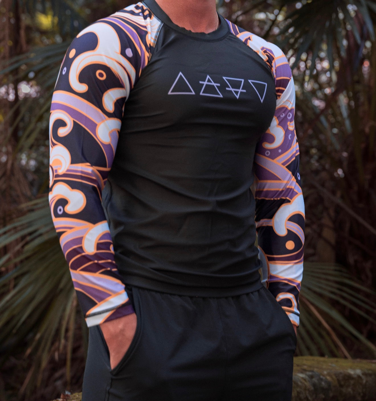 Purple long sleeve wave Rashguard