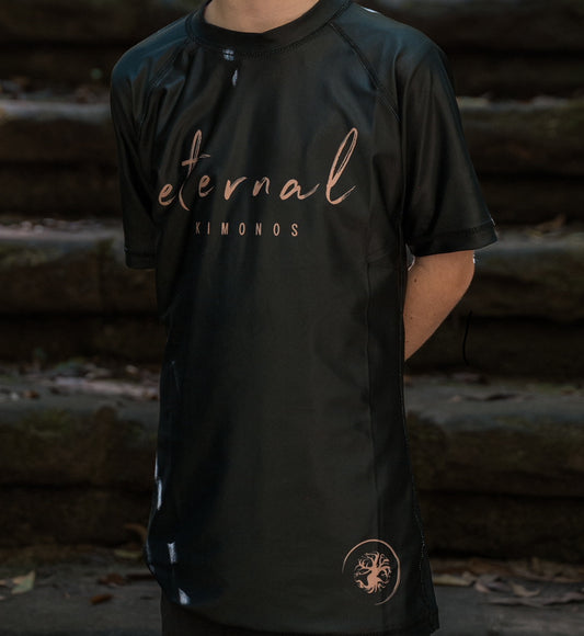 Kids BLACK short sleeve rashguard